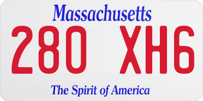 MA license plate 280XH6