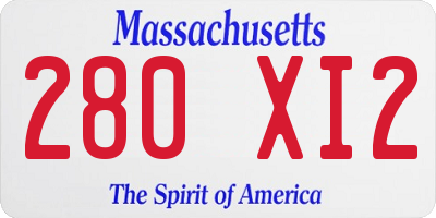 MA license plate 280XI2
