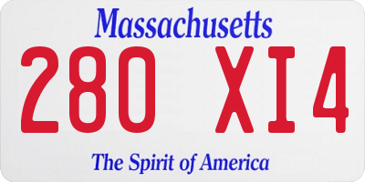 MA license plate 280XI4