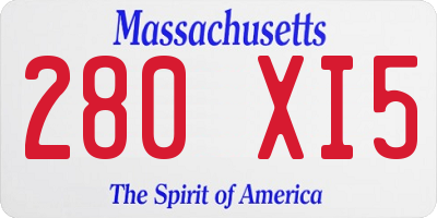 MA license plate 280XI5