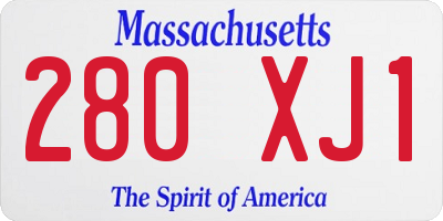 MA license plate 280XJ1