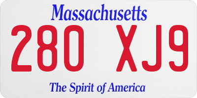 MA license plate 280XJ9