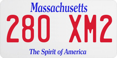 MA license plate 280XM2