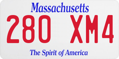 MA license plate 280XM4