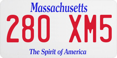 MA license plate 280XM5