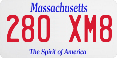 MA license plate 280XM8