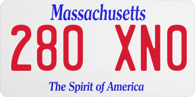 MA license plate 280XN0