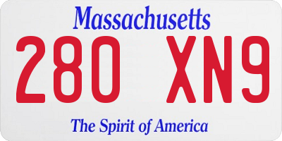 MA license plate 280XN9