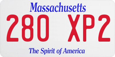 MA license plate 280XP2