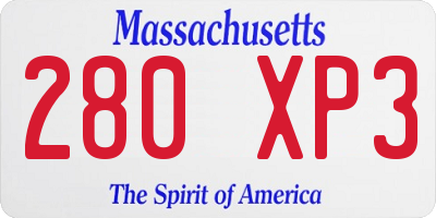 MA license plate 280XP3