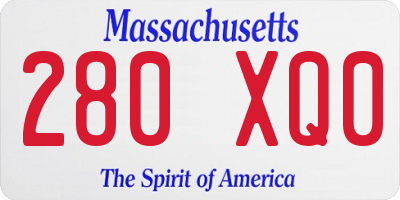 MA license plate 280XQ0