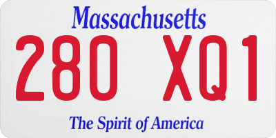 MA license plate 280XQ1