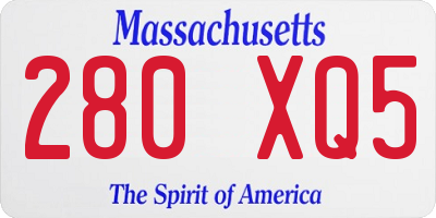 MA license plate 280XQ5