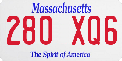 MA license plate 280XQ6