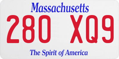 MA license plate 280XQ9