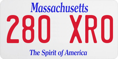 MA license plate 280XR0