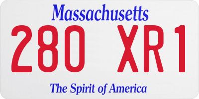 MA license plate 280XR1