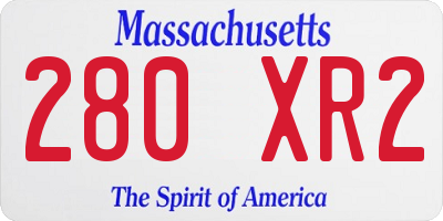 MA license plate 280XR2