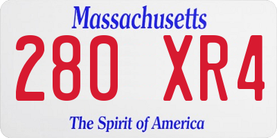 MA license plate 280XR4