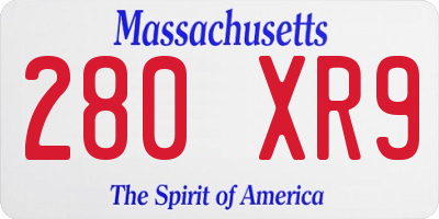 MA license plate 280XR9