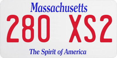 MA license plate 280XS2
