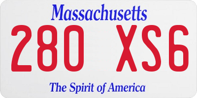 MA license plate 280XS6