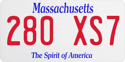 MA license plate 280XS7