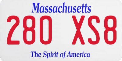 MA license plate 280XS8