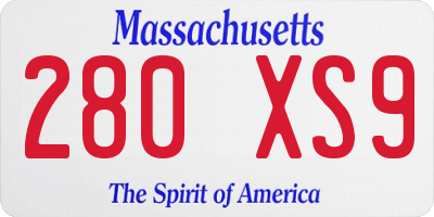 MA license plate 280XS9