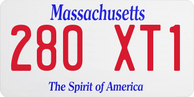 MA license plate 280XT1