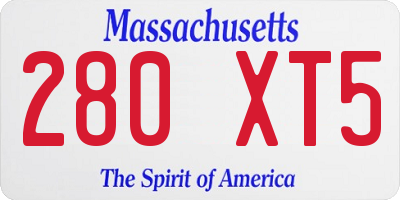MA license plate 280XT5