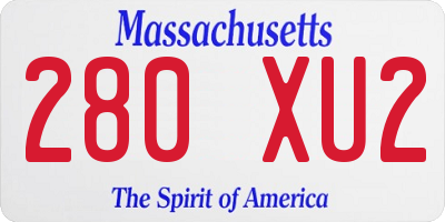 MA license plate 280XU2