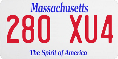 MA license plate 280XU4