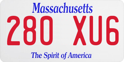 MA license plate 280XU6