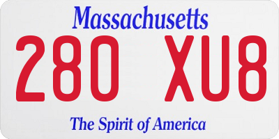 MA license plate 280XU8