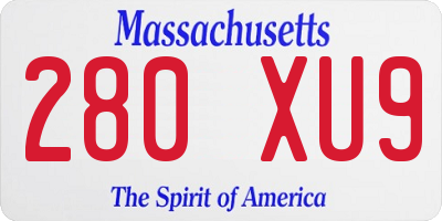 MA license plate 280XU9