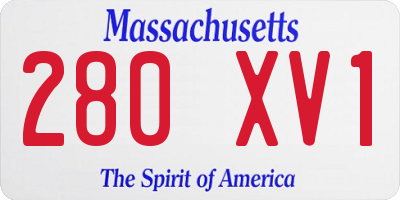MA license plate 280XV1