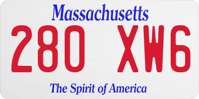 MA license plate 280XW6