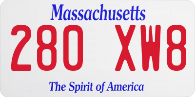 MA license plate 280XW8