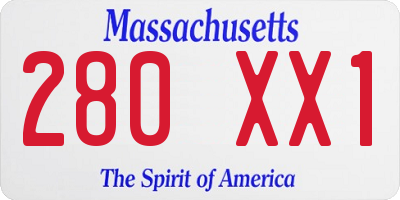 MA license plate 280XX1
