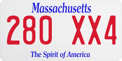 MA license plate 280XX4