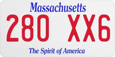 MA license plate 280XX6