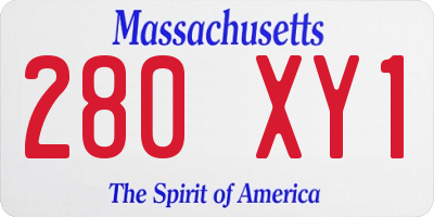 MA license plate 280XY1