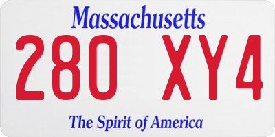 MA license plate 280XY4