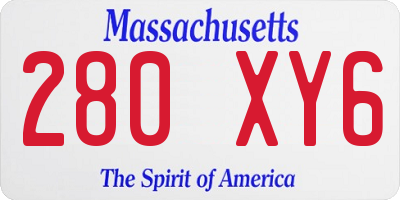 MA license plate 280XY6