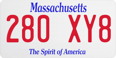 MA license plate 280XY8