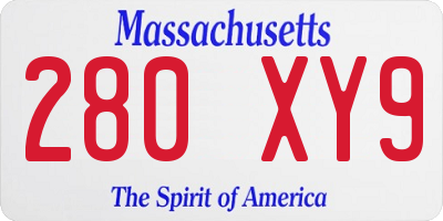 MA license plate 280XY9
