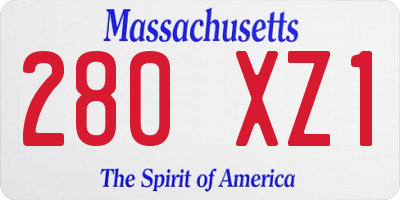MA license plate 280XZ1