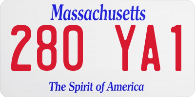 MA license plate 280YA1