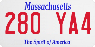 MA license plate 280YA4